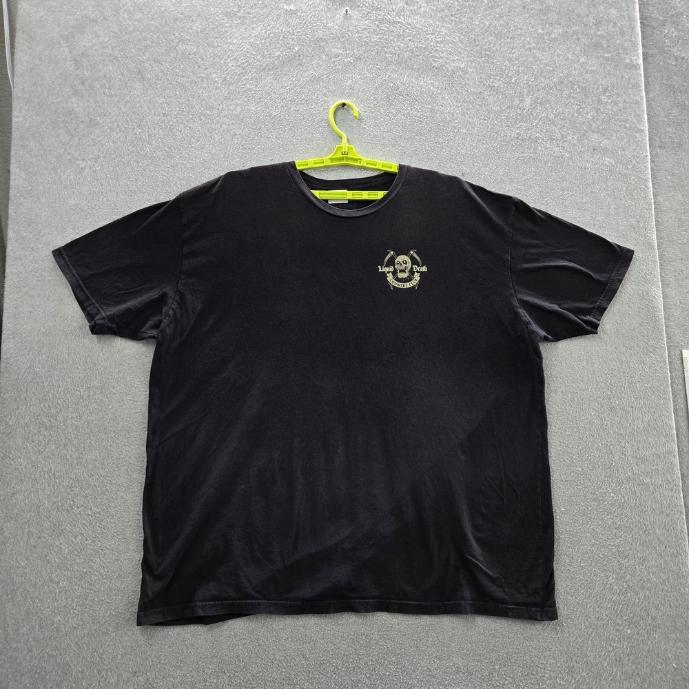 Liquid Death Men Shirt 4XL Black Graphic Skull Logo Short Sleeve READ